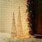 Glitzhome® Lighted Christmas Champagne Gold Cone Tree Outdoor Décor Set